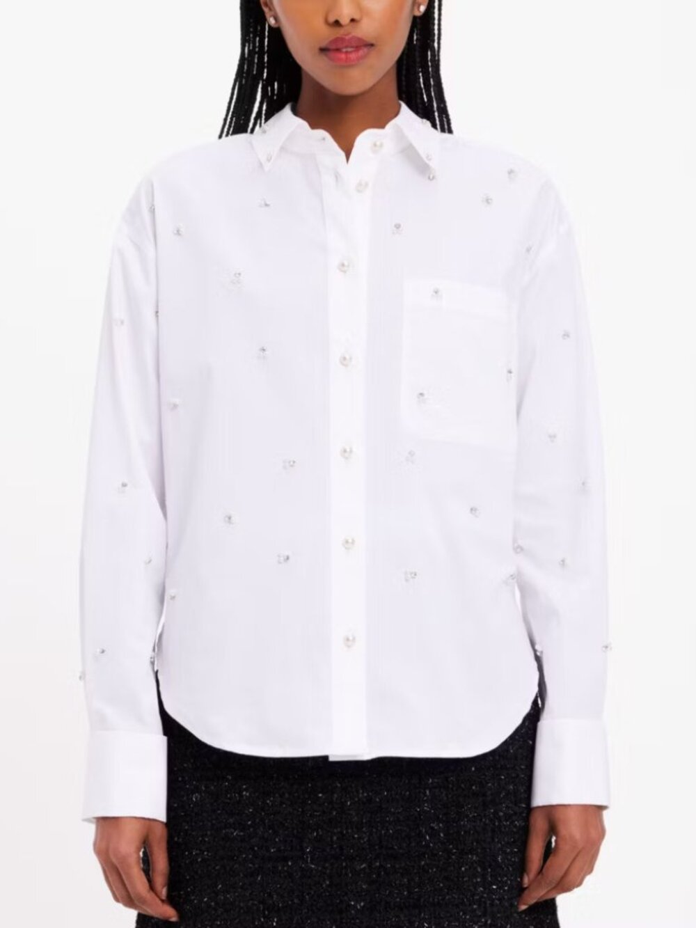 kate spade Embellished Poplin Shirt White Size M